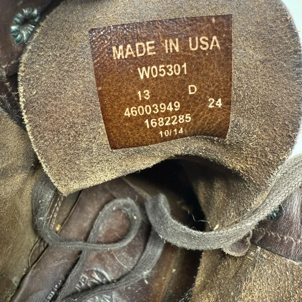 Wolverine 1000 Mile Boots Mens‎ Size 13 Brown Leather Lace Up Made USA Workwear